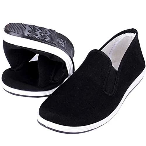 ANYWELL Black Martial Arts Shoes Rubber Sole Size 10 | Anti-Slip Canvas for Tai Chi & Kung Fu thumbnail 1