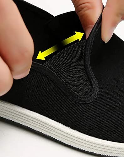 ANYWELL Black Martial Arts Shoes Rubber Sole Size 10 | Anti-Slip Canvas for Tai Chi & Kung Fu thumbnail 5