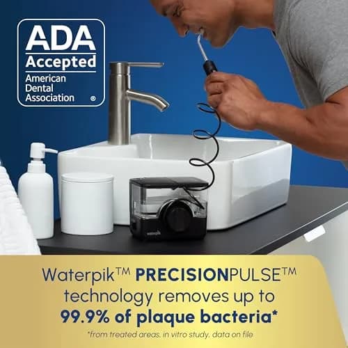 Waterpik ION Rechargeable Water Flosser with 10 Settings, 7 Tips, Black | ADA Accepted Oral Irrigator for Gum Health thumbnail 3