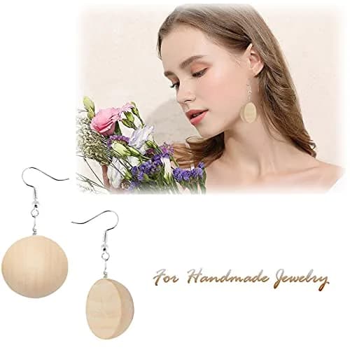 ANZKA 15pcs Large Half Wood Balls for Crafts, 50mm (2 inch) Natural Unfinished Round Split Wood Beads Bulk | DIY Wood Craft Supplies thumbnail 6