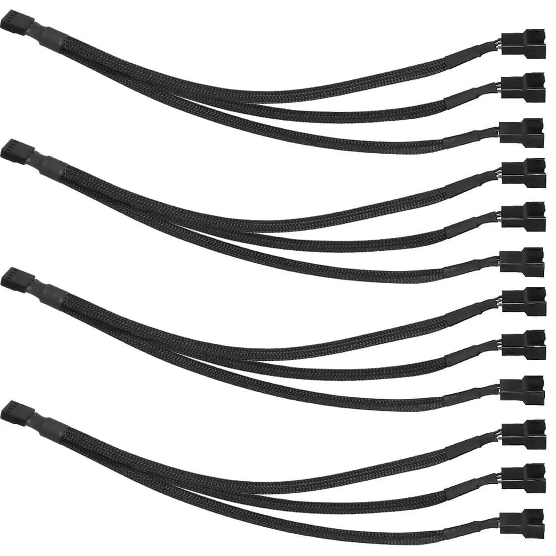 Gebildet 4-Pin PWM Fan Splitter Cable, Sleeved Braided Adapter, 27cm | Supports 3-Pin & 4-Pin Fans - main product image