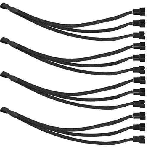 Gebildet 4-Pin PWM Fan Splitter Cable, Sleeved Braided Adapter, 27cm | Supports 3-Pin & 4-Pin Fans thumbnail 1