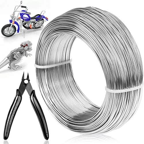 Cruzix 18 Gauge Aluminum Craft Wire 328 FT (100 m) | Bendable Silver Metal Wire for Jewelry Making & Sculpting thumbnail 1