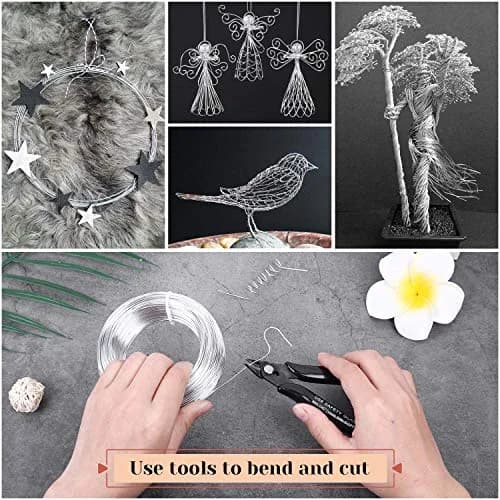 Cruzix 18 Gauge Aluminum Craft Wire 328 FT (100 m) | Bendable Silver Metal Wire for Jewelry Making & Sculpting thumbnail 2