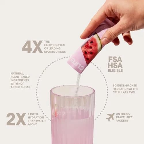 Cure Hydration Electrolyte Drink Powder Watermelon 14 Packets | Hydration with Natural Ingredients thumbnail 3