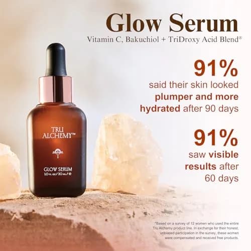 Tru Alchemy Vitamin C Glow Serum 29.57ml (1 fl oz) | Hydrating Anti-Aging Face Serum with Bakuchiol & Acids thumbnail 3