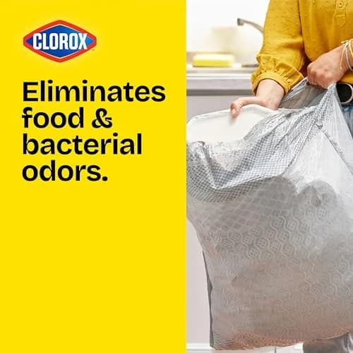 Glad ForceFlex MaxStrength Tall Kitchen Trash Bags 13 Gal (34 Count, Gray) | Odor Control with Clorox & Lemon Fresh Bleach Scent thumbnail 2