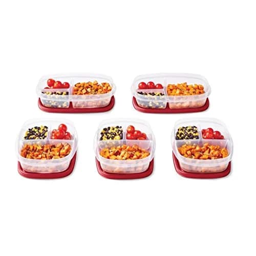 Rubbermaid EasyFindLids Meal Prep Containers 5.1 Cup Red | Modular, Stackable & Microwave Safe thumbnail 4