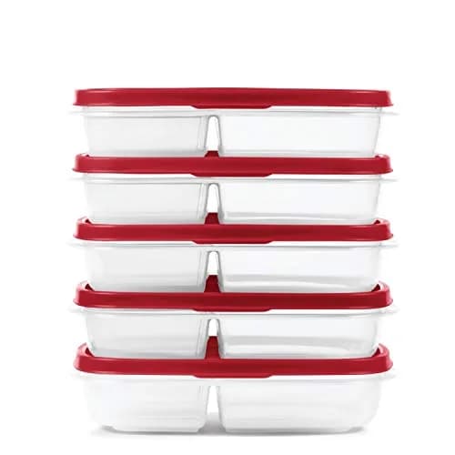 Rubbermaid EasyFindLids Meal Prep Containers 5.1 Cup Red | Modular, Stackable & Microwave Safe thumbnail 2