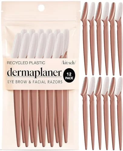 Kitsch Dermaplane Razor for Women Face – Terracotta, 12 Count | Gentle Exfoliation & Facial Hair Removal — Terracotta