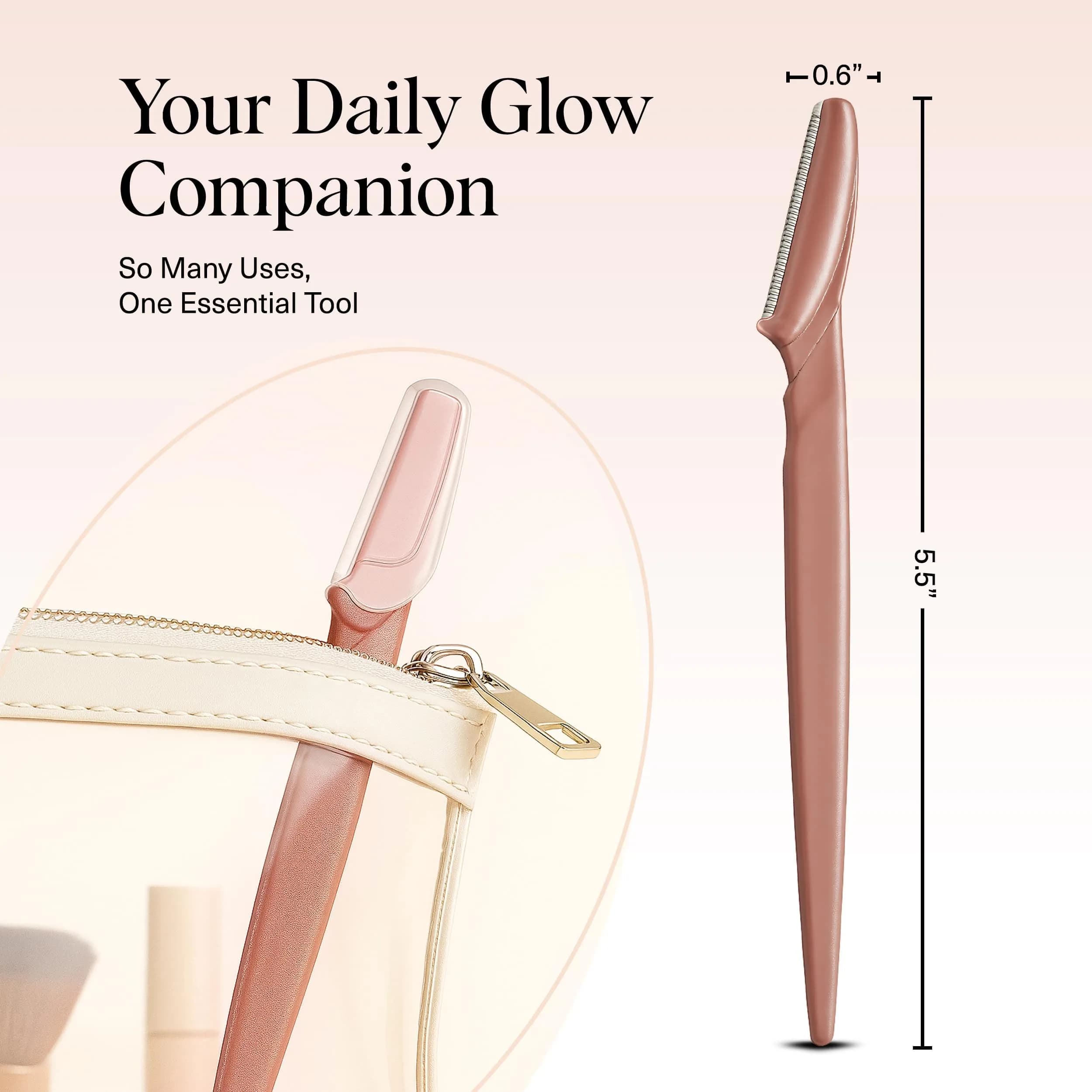 Kitsch Dermaplane Razor for Women Face – Terracotta, 12 Count | Gentle Exfoliation & Facial Hair Removal - view 5