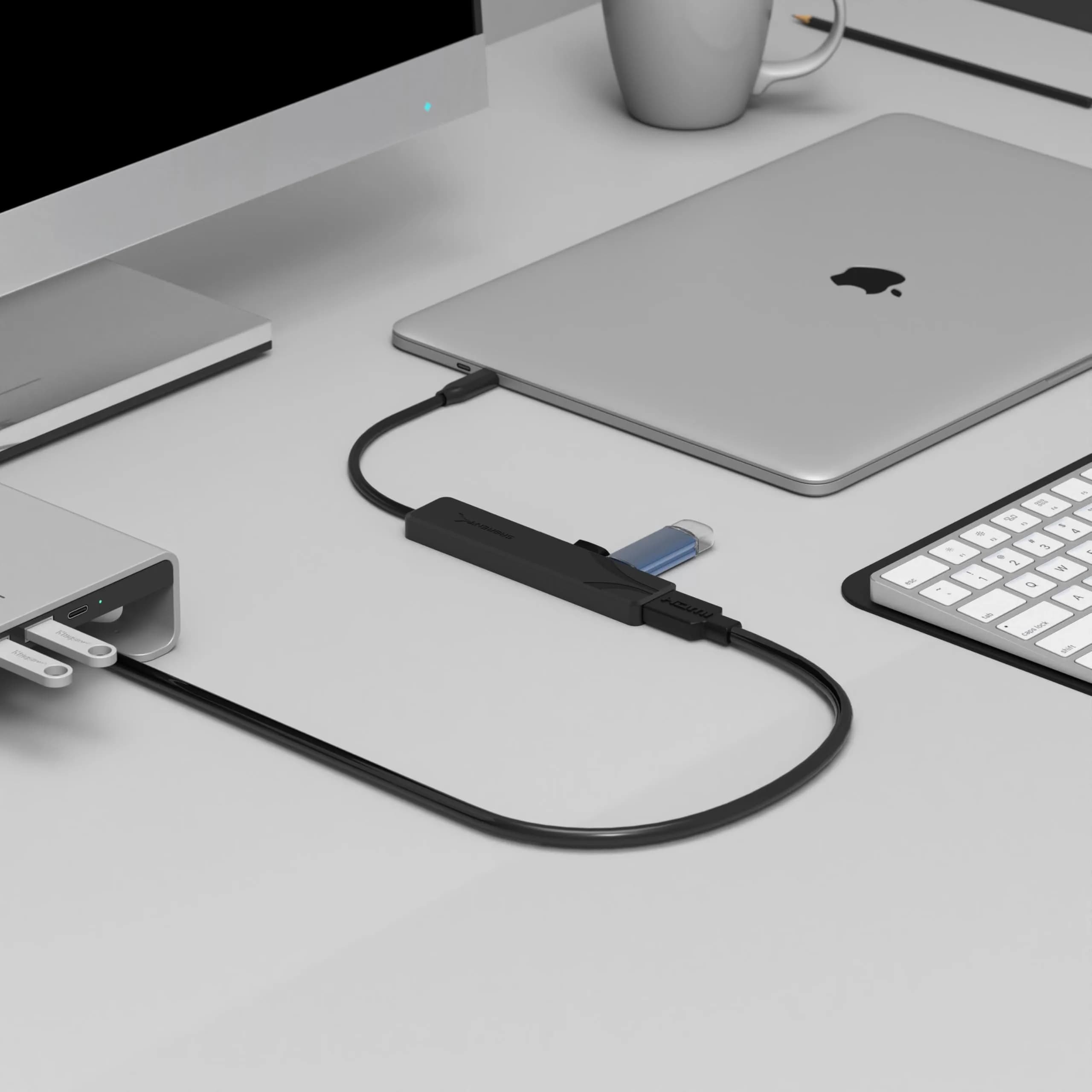 SABRENT USB-C Hub 5-in-1 with 4K@60Hz HDMI, 100W PD, 3x USB-A Ports | Lightweight Aluminum, Plug & Play - view 2