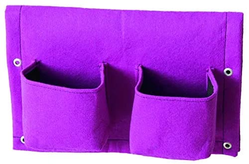 VegTrug Balcony Planter, 4-Pocket Rail Planter, Moisture-Lined Surface, Purple, 16.54" x 22.83" x 3.94" thumbnail 2