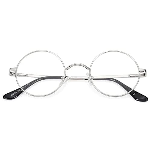 Pro Acme Non Prescription Clear Lens Glasses Retro Small Round Metal Frame (Gold + Silver) | Classic Style & Comfort thumbnail 6