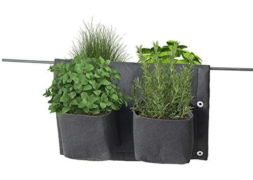 VegTrug Balcony/Rail Felt Planter 4 Pocket Black | Railing Garden Planter for Balcony & Fence thumbnail 1