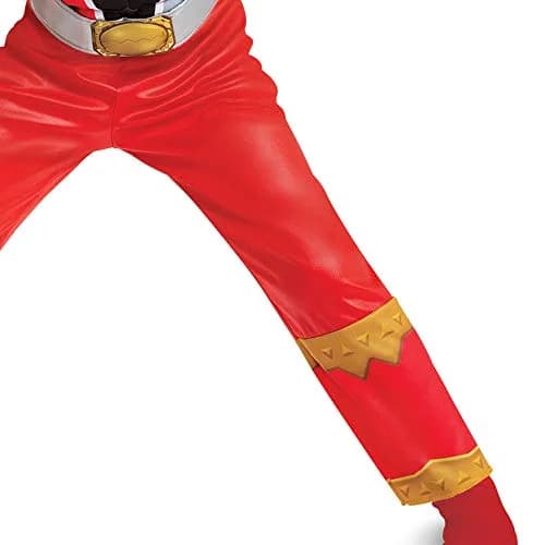 Disguise Red Ranger Toddler Size Muscle Costume | Official Power Rangers Dino Fury Outfit with Mask (Large 4-6) thumbnail 5
