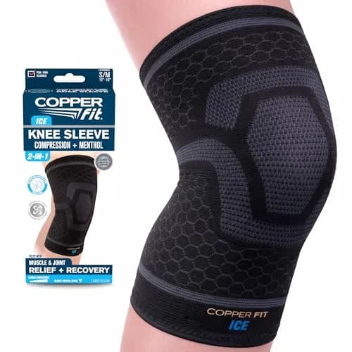 Copper Fit COOL Knee Compression Sleeve for Pain Relief 2XL (20"-22") | FDA Approved & Doctor Recommended Support thumbnail 1