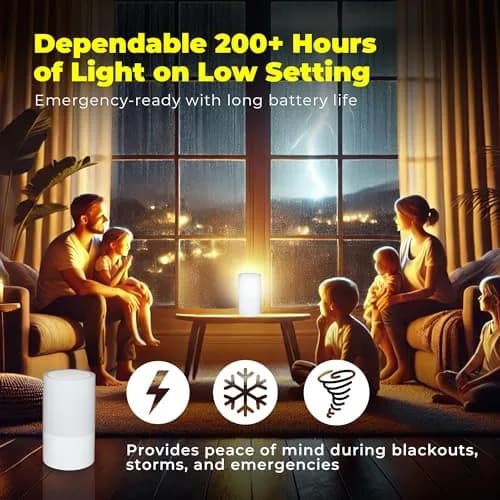 Light Fixture Industries White Emergency Table Lamp | 200+ Hr Runtime, Power Outages thumbnail 2