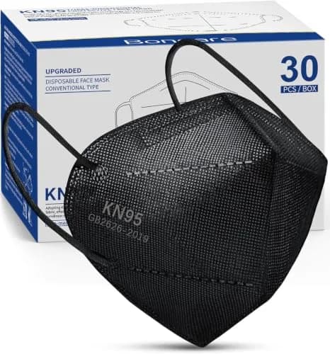 Boncare KN95 Black Face Masks 30 Pcs | 5-Layer Filtration ≥95% Breathable thumbnail 1