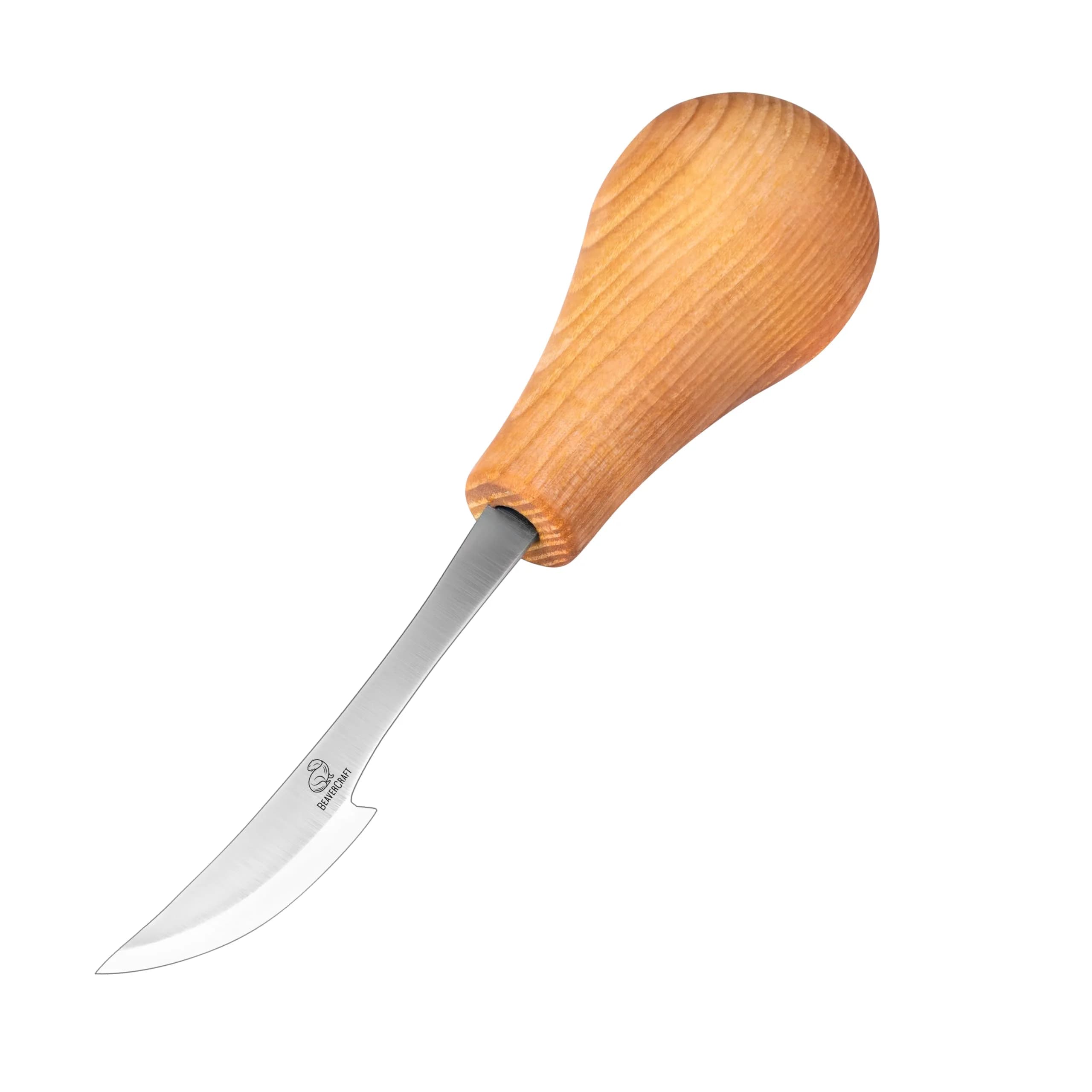 BeaverCraft Wood Carving Knife C17P - Sloyd Chip Carving Knife Carbon Steel for Beginners & Pros — Brown
