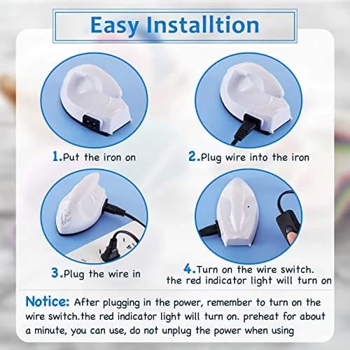 Honoson White Heat Pres | Mini Craft Iron with Charging Base, 10x6x7cm, Portable DIY Tool thumbnail 3