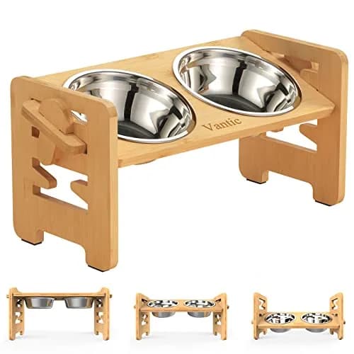 Vantic Elevated Dog Bowls, Small | Adjustable Height & Tilted Platform for Small Dogs thumbnail 1