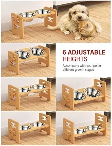 Vantic Elevated Dog Bowls, Small | Adjustable Height & Tilted Platform for Small Dogs thumbnail 3