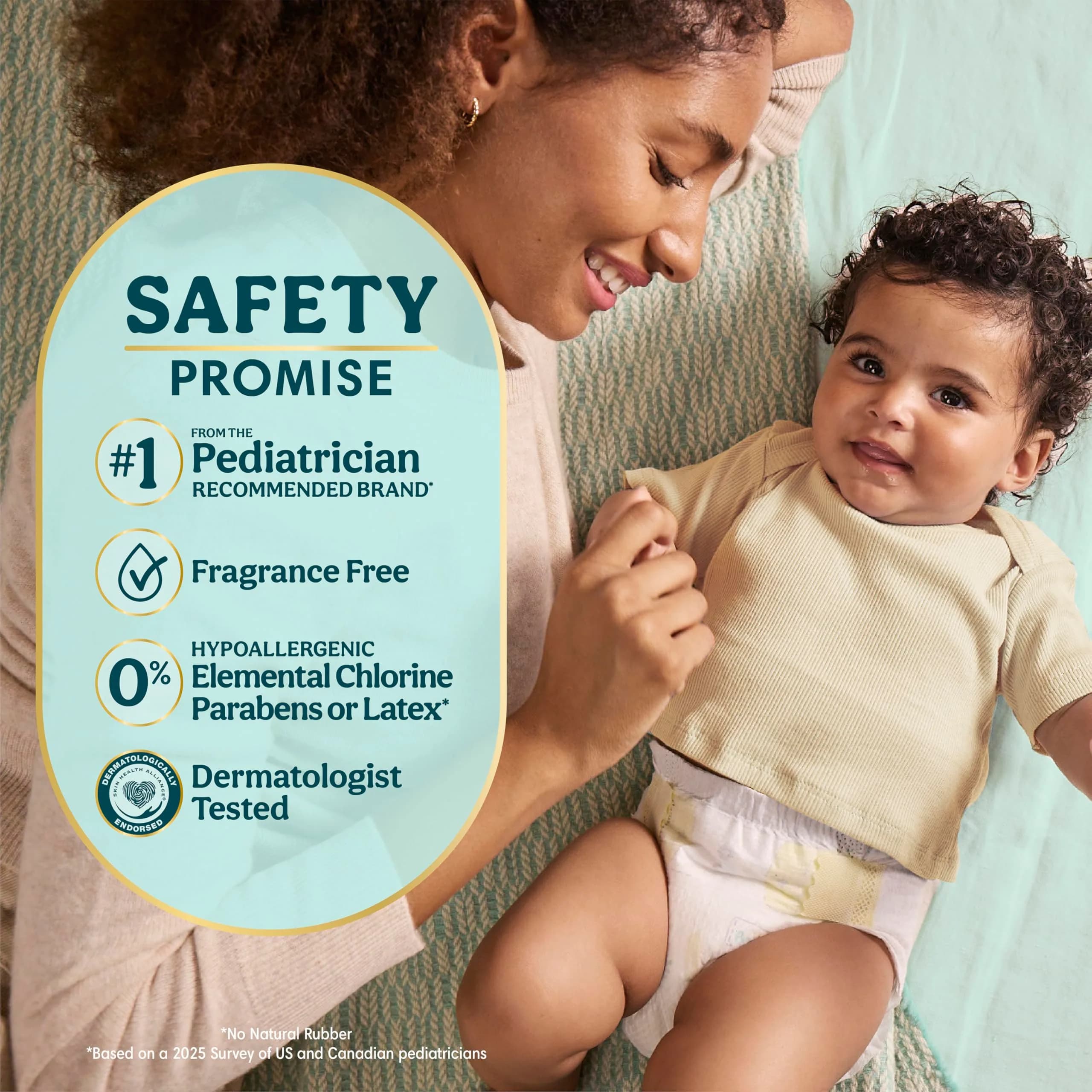 Pampers Swaddlers Diapers, Size Newborn (up to 10 lbs / 4.5 kg), 31 Count | Pediatrician Recommended Skin-Safe Disposable Baby Diaper - view 2