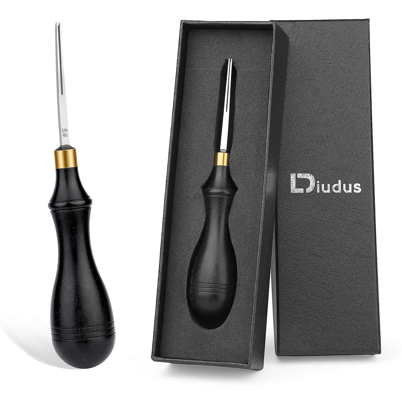 DIUDUS Leather Edge Beveler Tool 0.6mm | Professional Leathercraft Beveler for Edging & Skiving - main product image