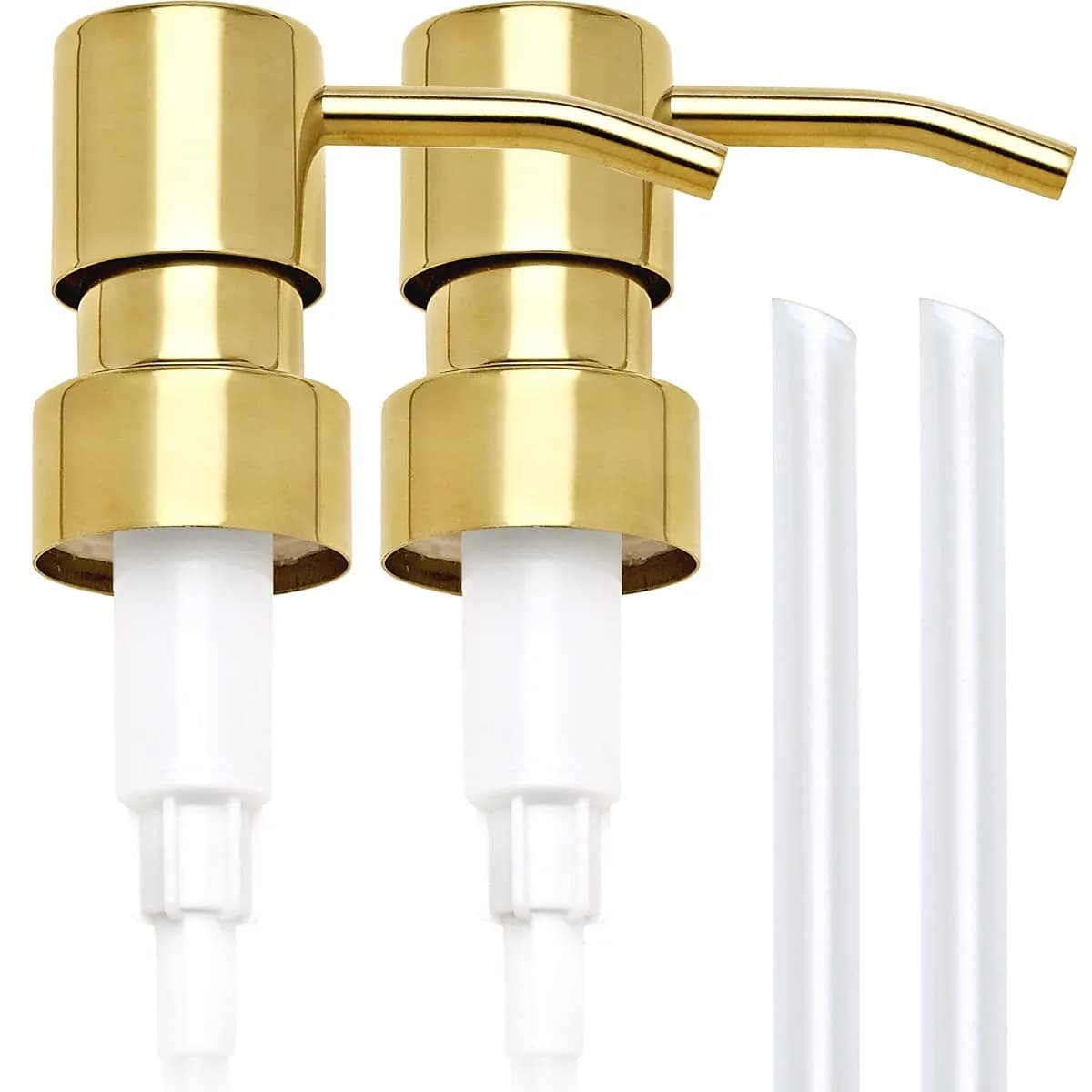 AUNRGO Gold Soap Dispenser Pump Replacement - 304 Stainless Steel Hand Liquid Soap & Lotion Dispenser, 2 Pack