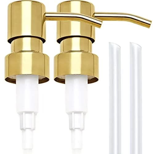 AUNRGO Gold Soap Dispenser Pump Replacement - 304 Stainless Steel Hand Liquid Soap & Lotion Dispenser, 2 Pack thumbnail 1