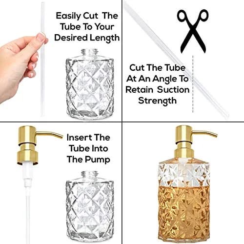 AUNRGO Gold Soap Dispenser Pump Replacement - 304 Stainless Steel Hand Liquid Soap & Lotion Dispenser, 2 Pack thumbnail 4