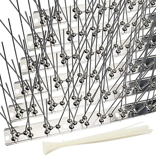 aushucu Stainless Steel Bird Spikes 21.6 Feet (20 Bases, 20 Sets) | Rust-Proof Pigeon Control for Buildings thumbnail 1