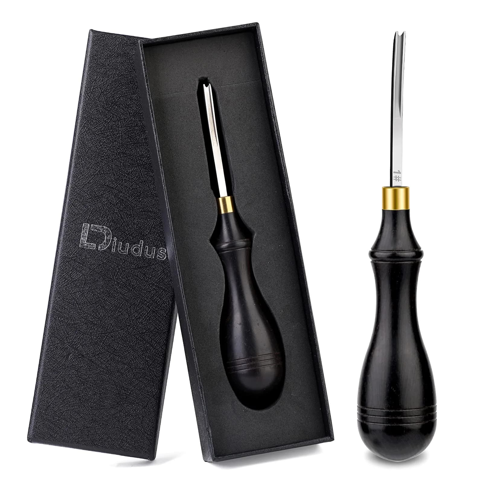 DIUDUS Leather Edge Beveler 2.25mm (1#) with Wood Handle | Essential Leather Crafting Tool for Smooth Edges — 2.25mm / 1#