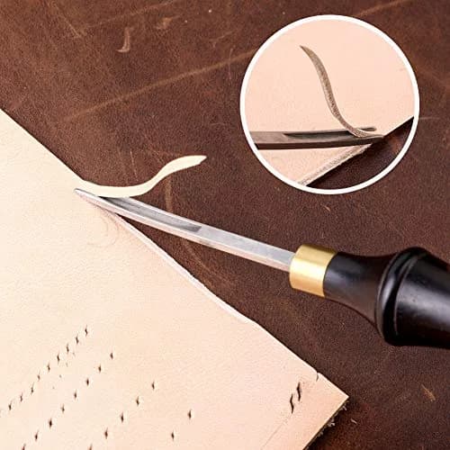 DIUDUS Leather Edge Beveler 2.25mm (1#) with Wood Handle | Essential Leather Crafting Tool for Smooth Edges thumbnail 7