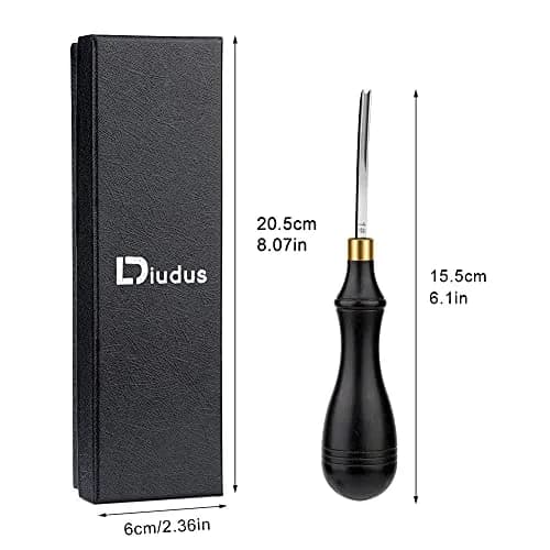 DIUDUS Leather Edge Beveler 2.25mm (1#) with Wood Handle | Essential Leather Crafting Tool for Smooth Edges thumbnail 2