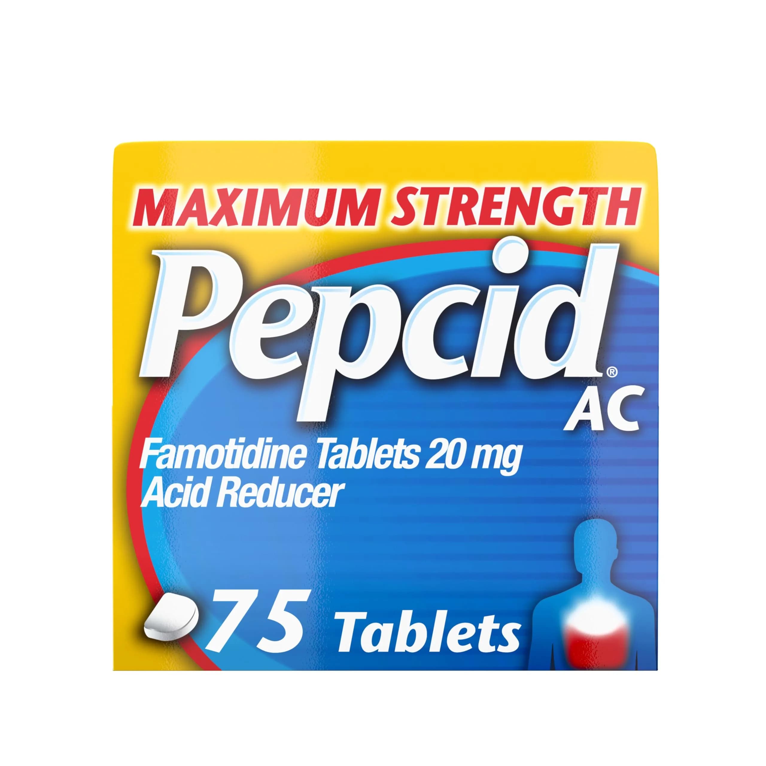 Pepcid AC Maximum Strength Heartburn Relief Tablets 75 ct | Famotidine 20mg Acid Reducer