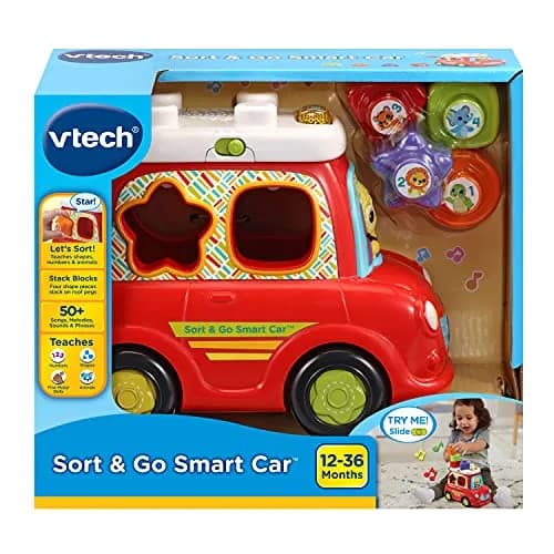VTech Sort and Go Smart Car, Red | Interactive Learning Toy for 12-36 Months thumbnail 7