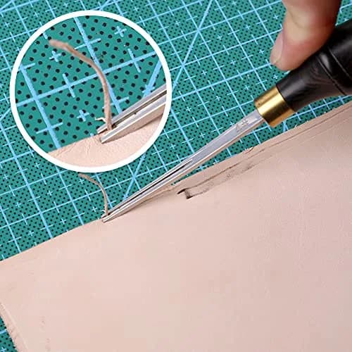 DIUDUS Leather Edge Beveler Tool 0.7mm (4#) with Wood Handle | Professional Grade Leather Skiving Tool thumbnail 5