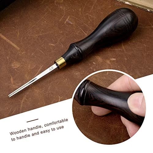 DIUDUS Leather Edge Beveler Tool 0.7mm (4#) with Wood Handle | Professional Grade Leather Skiving Tool thumbnail 7
