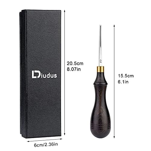 DIUDUS Leather Edge Beveler Tool 0.7mm (4#) with Wood Handle | Professional Grade Leather Skiving Tool thumbnail 2