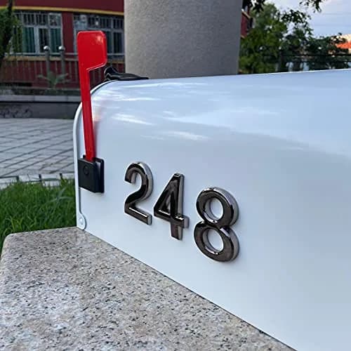HopeWan Black Mailbox Numbers 7cm (2.75 inch) Pack of 10 | Self-Adhesive Waterproof ABS Plastic thumbnail 2