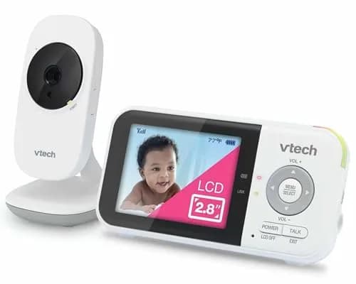 VTech VM819 Baby Monitor with 2.8-Inch LCD Screen | No WiFi, 1000ft Range, Night Vision, Two-Way Talk, Temperature Sensor, Sound-Activated Screen, Lullabies thumbnail 1
