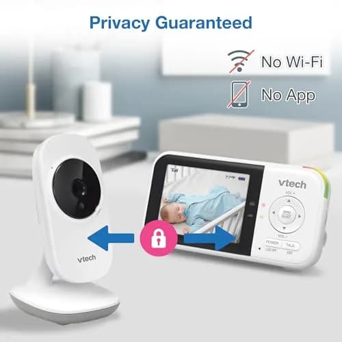 VTech VM819 Baby Monitor with 2.8-Inch LCD Screen | No WiFi, 1000ft Range, Night Vision, Two-Way Talk, Temperature Sensor, Sound-Activated Screen, Lullabies thumbnail 8