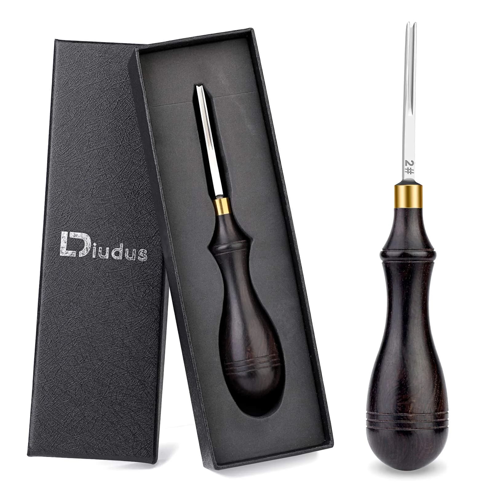 DIUDUS Leather Edge Beveler 2.25mm (1#) with Wood Handle | Essential Leather Crafting Tool for Smooth Edges — Leather Edge Bevelers