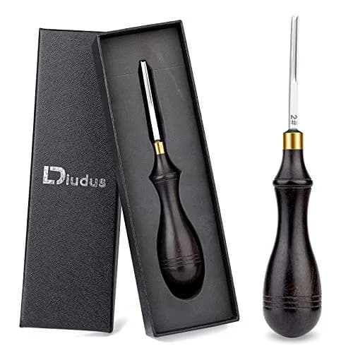 DIUDUS 1.8mm Leather Edge Beveler Tool with Wood Handle | Essential Leathercraft Tool for Smooth Edges thumbnail 1