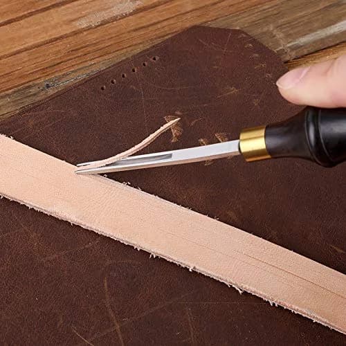 DIUDUS 1.8mm Leather Edge Beveler Tool with Wood Handle | Essential Leathercraft Tool for Smooth Edges thumbnail 5