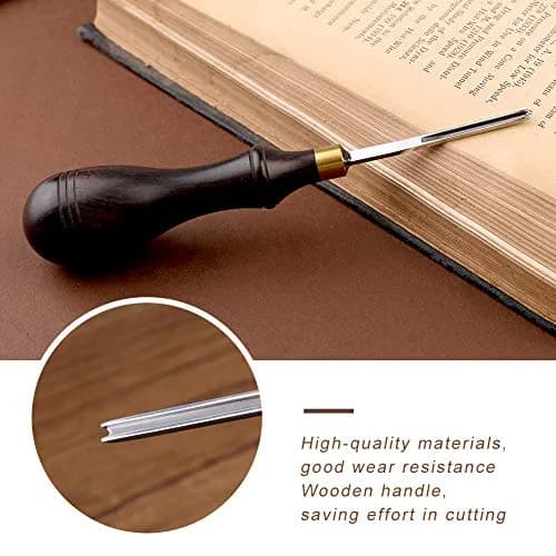 DIUDUS 1.8mm Leather Edge Beveler Tool with Wood Handle | Essential Leathercraft Tool for Smooth Edges thumbnail 6
