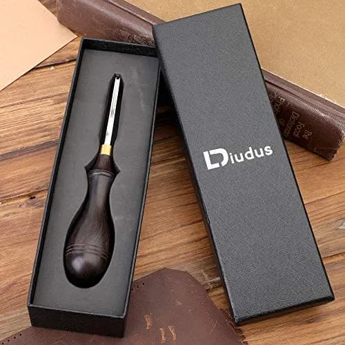 DIUDUS 1.8mm Leather Edge Beveler Tool with Wood Handle | Essential Leathercraft Tool for Smooth Edges thumbnail 3