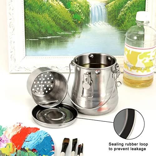 MyLifeUNIT Airtight Stainless Steel Paint Brush Cleaner 23.7 oz | Leak-proof, Durable & Portable thumbnail 4